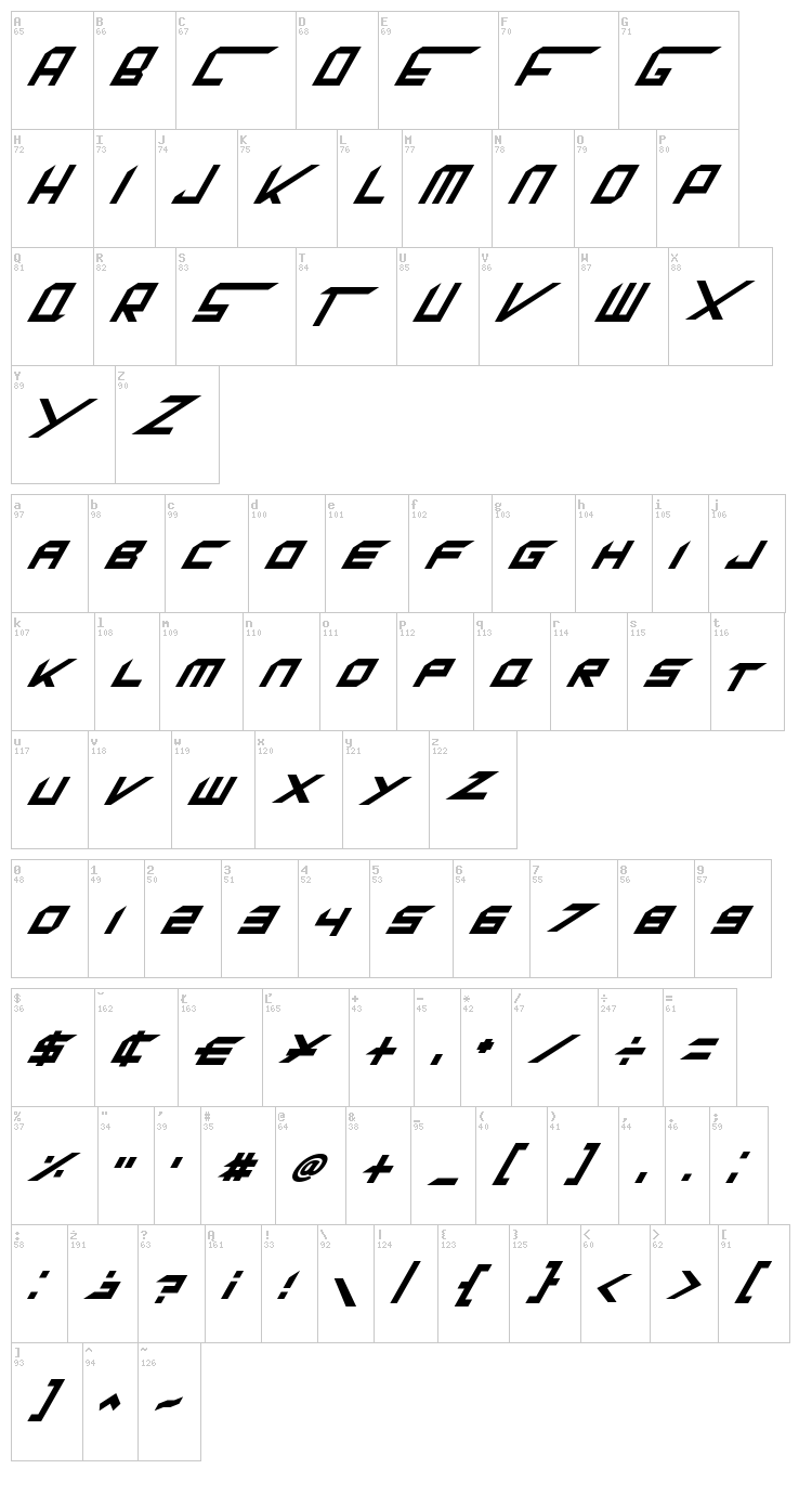 King Dubstepikz font map